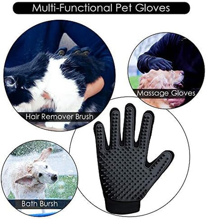 Pet Hair Removal Glove with 255 Silicone Tips for Dogs & Cats, 1 Pair Black - Image 4
