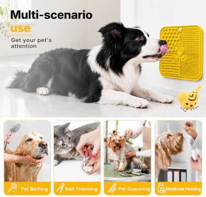 2 Pack Lick Mats for Dogs with Bird Treat Puzzle for Cats - Image 5