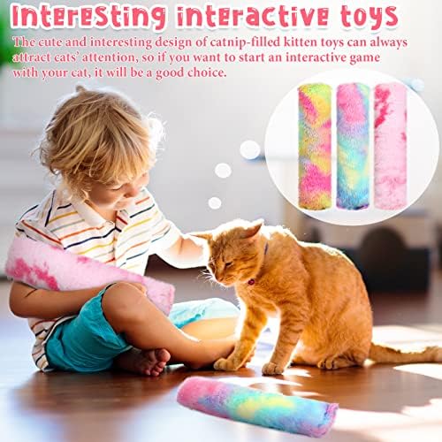 Civaner 6 Pack Cat Kicker Toys, 10.6" Candy Pink,Blue,Yellow - Image 5
