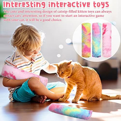Civaner 6 Pack Cat Kicker Toys, 10.6" Candy Pink,Blue,Yellow - Image 5