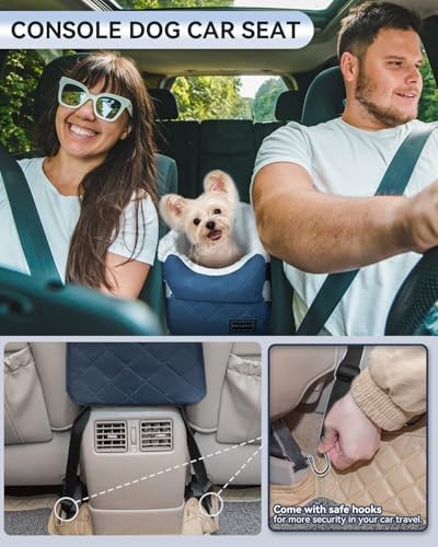 PETSFIT Puppy Car Seat with Washable Cushion, Soft Pillow, Safety Leash - Image 2