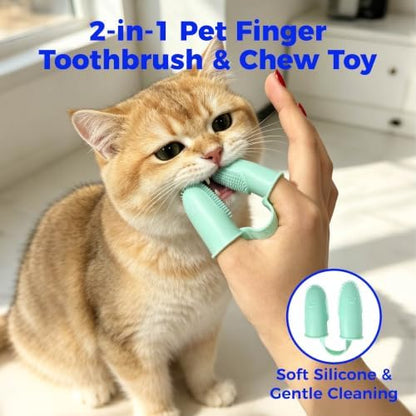 TPR Finger Toothbrush, Silicone Pet Tartar Brush for Small Medium Dog & Cat - Image 3