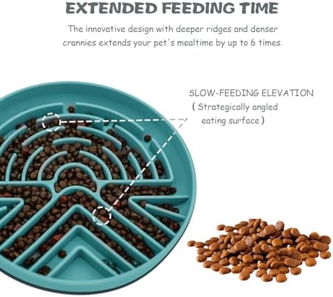 Lesipee Slow Feeder Dog Bowl for Large & Small Pets, Anti Choking Puzzle Dog Food Lick Mat with Non-Slip Base, Interactive Pet Slow Eating, Silicone Licking Mat Cat Feeding Bowl for Puppies & Cats - Image 3