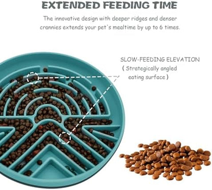 Lesipee Slow Feeder Dog Bowl for Large & Small Pets, Anti Choking Puzzle Dog Food Lick Mat with Non-Slip Base, Interactive Pet Slow Eating, Silicone Licking Mat Cat Feeding Bowl for Puppies & Cats - Image 3