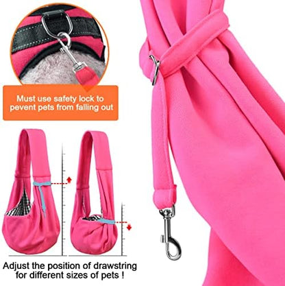 Tomkas Dog Cat Carrier Sling Classic Pocket & Classic Strap(M,Rose red) - Image 5