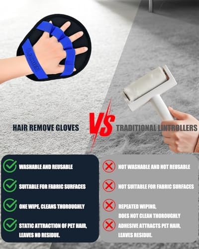Pet Hair Removal Glove [2 Pack] Electrostatic Dog & Cat Hair Remover Glove - Image 4