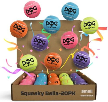 INSUM Small Tennis Balls for Dogs - 2 Inch 20 Pack Squeaky Dog Balls - Image 2