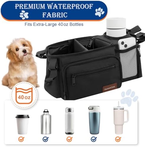 Dog Stroller Bag Fits 14–19" Handles, Pet Stroller Caddy with Cup Holder - Image 5