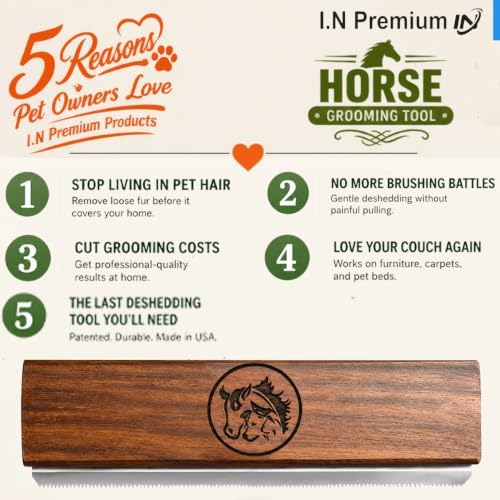 I.N 8-Inch Desheding Brush for Dog & Horses Remove loose Hair & Undercoat Deshedding Tools for Large Dogs, Horses, Ponies,& Cows Pet Grooming Brush - Image 5