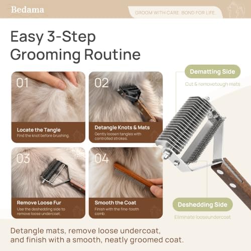 2 in 1 Cat Brush for Dematting & Deshedding, Undercoat Rake - Image 3