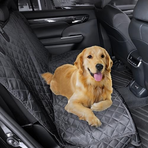 Dog Car Seat Cover for Back Seat - 100% Waterproof -Full Protection Dog Car Seat Cover with Side Flaps Nonslip- Fits Your Car, Truck, SUV (Black) - Image 2