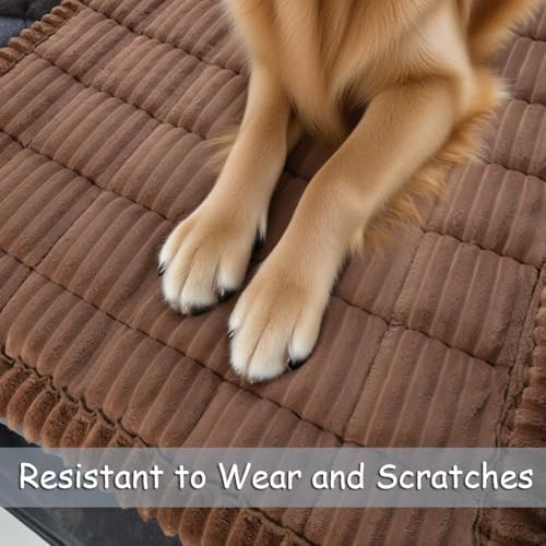 Dog Bed for Car Back Seat, Non-Slip Backseat Pet Bed Mat for Travel, Soft Dog Seat Cover Blanket Washable Couch Protector Fit for Hammock Extenders in Cars, SUVs and Trucks(54"×25" Brown) - Image 5