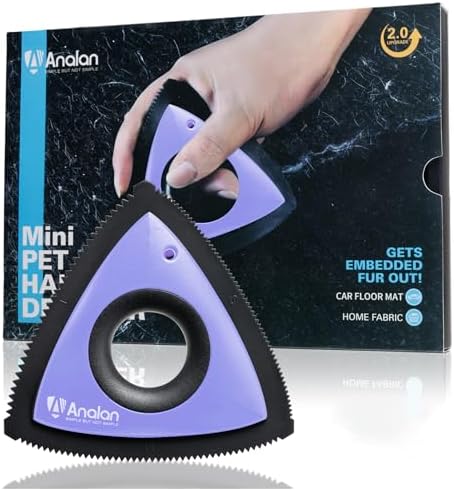Analan Mini Pet Hair Remover for Car Detailing Dog Hair Tool Brush(Purple) by ANALAN
