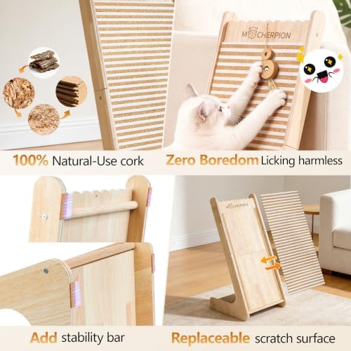 Cork Cat Scratching Board-Cat Scratcher Post-Cat Toy Scratch Pad for Indoor - Image 2