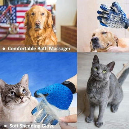 2PCS Pet Grooming Brush Set, Undercoat Deshedding Tool & Double-Sided Silicone Glove for Dogs, Cats & Horses - Gentle & Effective Loose Hair Removal, Shedding Reduction - Image 6