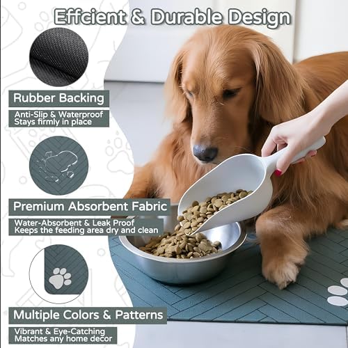 Pet Feeding Mat, Absorbent Dog Mat for Food and Water Bowl - Image 4