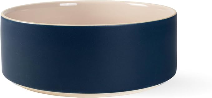 Fringe Studio Minimal Midnight Medium Stoneware Pet Bowl, PetShop Collection (479108) (Pack of 2)