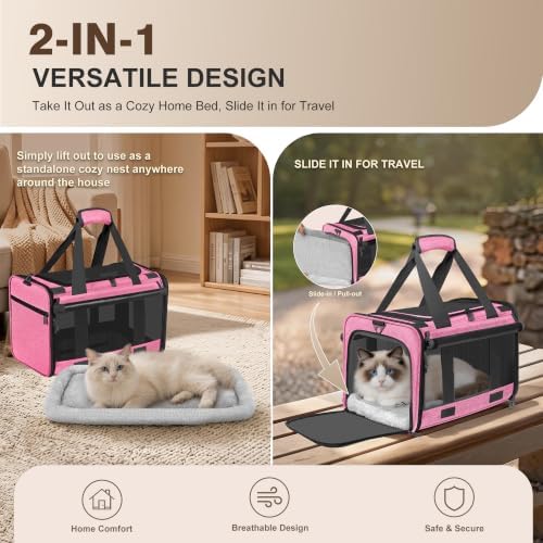 Soft Sided Cat Carrier for Anxious Pets with Privacy Roller Blinds - Image 3