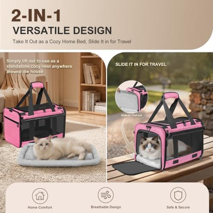 Soft Sided Cat Carrier for Anxious Pets with Privacy Roller Blinds - Image 3