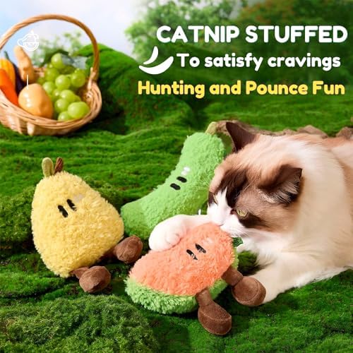 Cat Toy Kicker Pillows, Plush Catnip Cat Toy with Crinkle and Beep Sound, Interactive Toy for Kitten Feline Chew Enrichment, 5.91” Size for Bored Indoor Adult Cat Soft Cuddle Scratch Play - Image 3