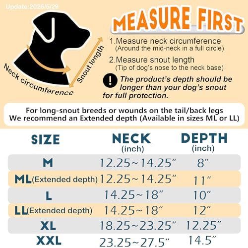 Soft Dog Cone, Stop Licking Deep Pet Recovery Collar After Surgery for Extra Large Dogs, Clear Plastic Breathable Elizabethan Head Neck Circle, Adjustable Comfortable Cones 30cm Long (XL Black) - Image 5