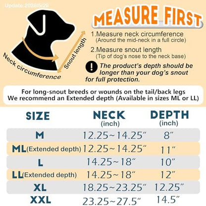 Soft Dog Cone, Stop Licking Deep Pet Recovery Collar After Surgery for Extra Large Dogs, Clear Plastic Breathable Elizabethan Head Neck Circle, Adjustable Comfortable Cones 30cm Long (XL Black) - Image 5