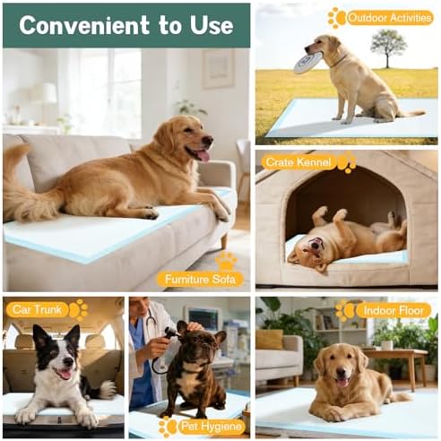Large Puppy Pee Pads for Dogs 31" x 47" 40 Count, 6-Layer Leak-Proof XXXL Dog Pee Pads Extra Large, Super Absorbent Quick-Dry Thick Disposable Potty Training Pads - Image 6