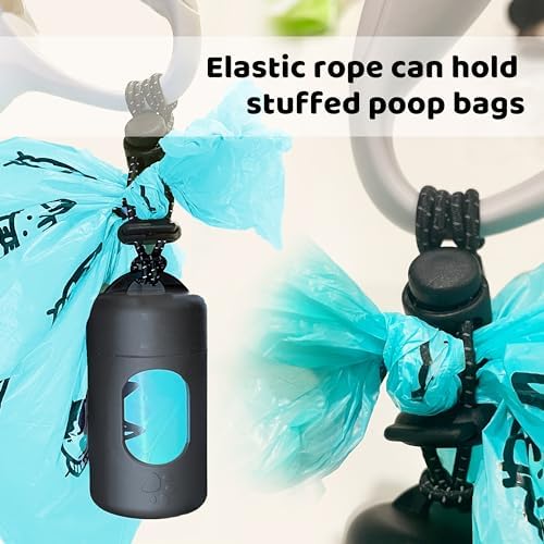 Dog Poop Bag Dispenser for Leash with Snap Clip, Skin-friendly Texture Waste Bag Holder for Dog Walks and Cats, Pets Litter Bag Container, Indoor & Outdoor Use (Black, 1) - Image 2