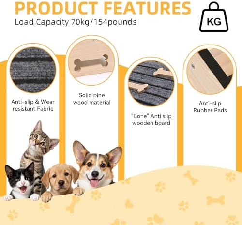 Dog Ramp for Stairs, 2-Pack Wooden Stair Wedge for Dogs - Image 4