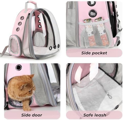 Lollimeow Cat Carrier Backpack, Expandable Bubble Pet Carrier for Cats and Small Dogs, Airline Approved Travel Backpack for Hiking, Walking & Outdoor Adventures - Supports up to 16 lbs - Image 6