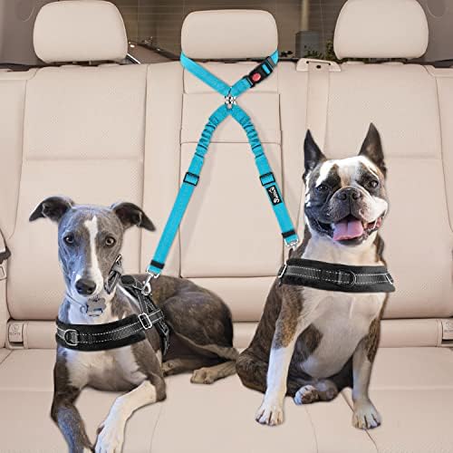 Lukovee Double Dog Car Seat Belt, No Tangle Headrest Restraint - Image 4