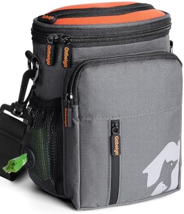Gobeigo 8 Cup Dog Treat Pouch with Training Clicker(Gray & Orange) by Gobeigo