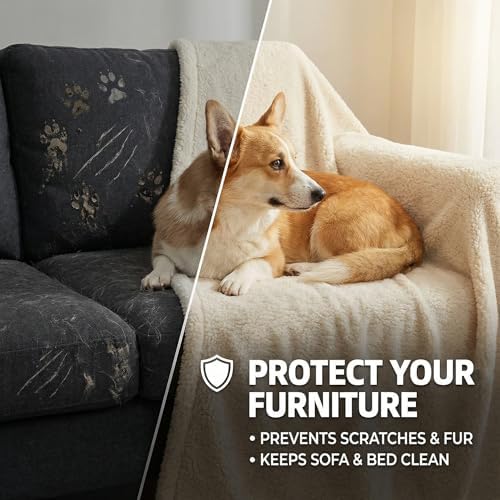 furrybaby Pet Blanket, Soft Warm Sherpa Fleece Bed Blanket for Small Pets - Image 5