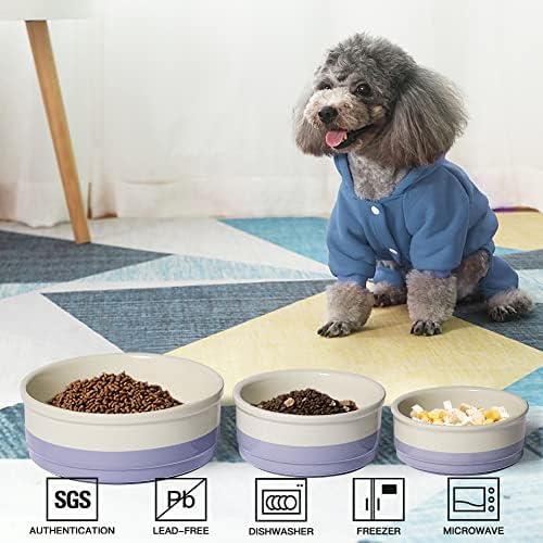 Sweejar Ceramic Dog Bowls, Dog Food Dish for Small Dogs and Cat, Heavy Duty Porcelain Pet Bowl for Canned Food and Water 17 Fl Oz （Purple） - Image 2