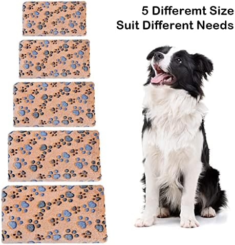 Dono 1 Pack 3 Dog Blankets, Soft Fluffy Fleece Pet Blanket Warm Sleep Mat Paw Print Design Puppy Kitten Throw Blankets Doggy Blanket for Dogs - Image 2