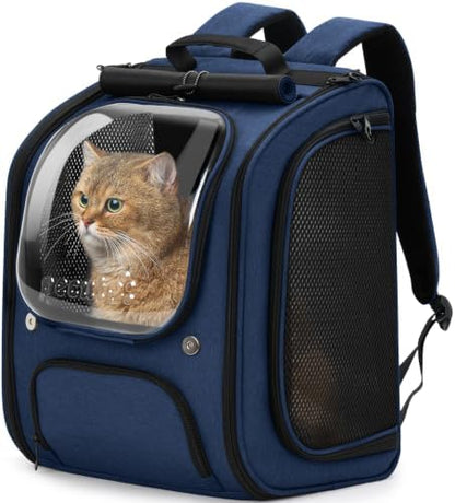 Pecute Cat Backpack Carrier,Large Space Cat Bubble Backpack,Ergonomic,Blue by pecute