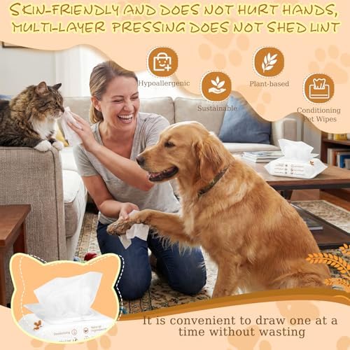 Treela 10 Pack Dog Pet Wipes, 80 Count Paws Body, Soothing Oatmeal Flavor - Image 6