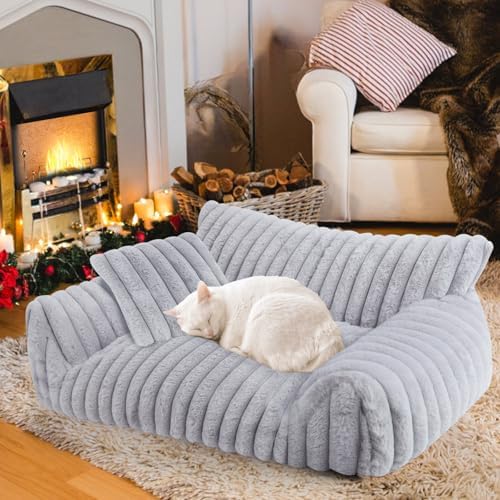 Cute Cat Couch Bed for Indoor Cats, Dog Beds for Small Dogs Couch, S, Grey by Unknown