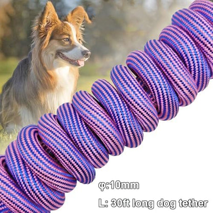 BTINESFUL 8/12/20/30/50/75ft Dog Tie-Out Long Tether Rope Dog Lead for Yard - Image 3