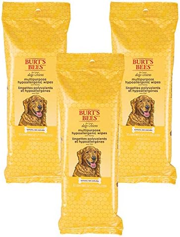 Burts Bees for Pets Honey Multipurpose Dog Grooming Wipes, 50 Count, 3-Pack by BurtsBeesforPets
