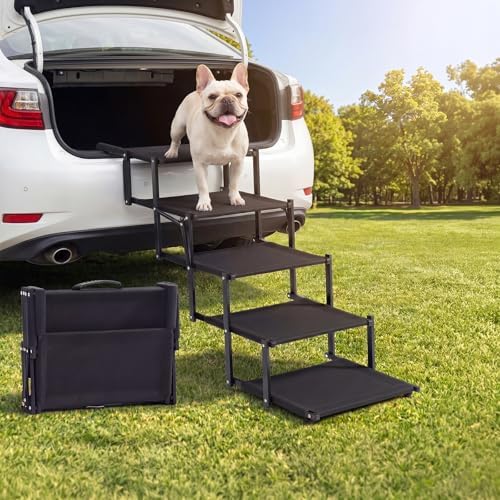 Dog Ramp for Car, Foldable Dog Stairs for Small Dogs, Not for Side Doors by Cozila