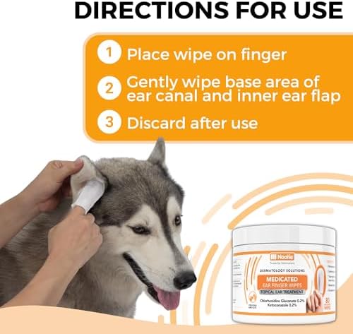 Nootie Medicated Ear Finger Wipes with Chlorhexidine for Dogs, Made in USA - Image 5
