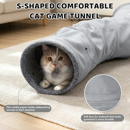 XIAPIA Cat Tunnels for Indoor Cats, 6-in-1 Collapsible Crinkle Play Tunnel - Image 3