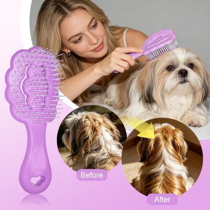 Cloud Shape Small Dog Grooming Brush (Purple) - Image 5