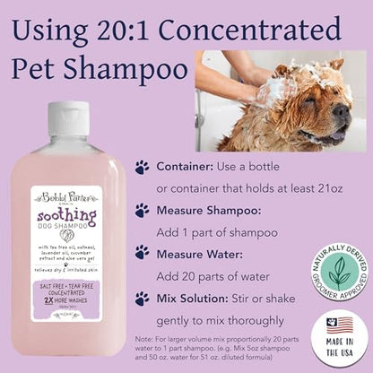 Bobbi Panter Soothing Dog Shampoo Tea Tree, Lavender, Cucumber & Oat Protein – Natural Formula for Sensitive Skin & Irritation Relief, Tear-Free, 30:1 Concentrate, Made in USA, 14 oz - Image 5