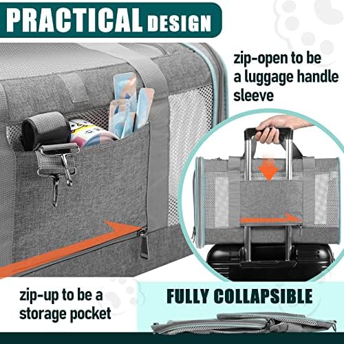 GAPZER Large Cat Carrier Soft, Collapsible Travel Pet Carry Bag, Small Dogs - Image 3