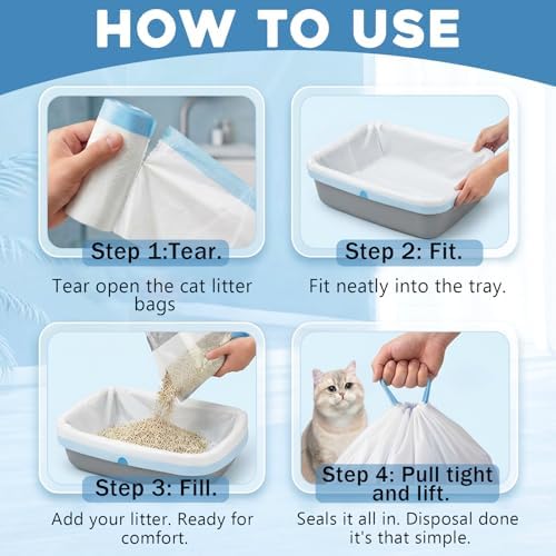 20 Count Heavy Duty Liners for Litter-Robot 3/4 | 25" x 15.6" Drawstring Waste Bags | Compatible Cat Litter Box Bag Replacement - Image 5
