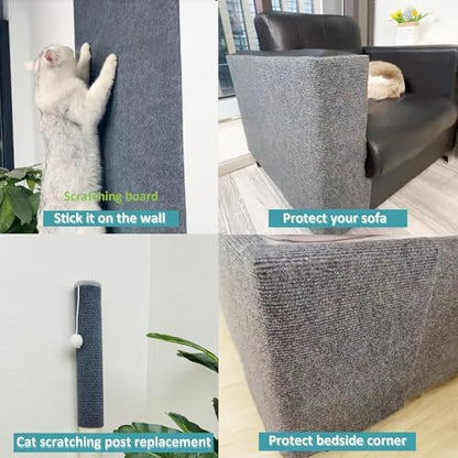 Cat Scratching Mat self-Adhesive, 78.7"x15.8" Cat Carpet Remnants, DIY Climbing Cat Scratcher, Cat Scratch Furniture Protector (Dark Gray) - Image 5
