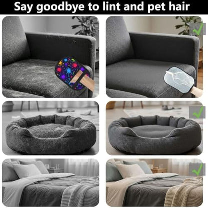 Tie-Dye Graffiti Pet Hair Removal Glove Brush Hair Remover Tool for Carpet - Image 3
