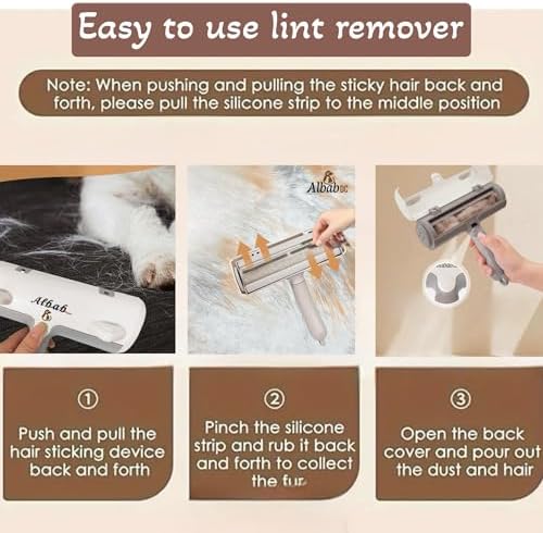 Pet Hair Remover – Reusable Lint Roller – Clean Couch, Furniture, Clothes, Carpet, Bed. Cat Hair Remover Dog Hair Remover Fur Removal Tool No Sticky Tape or Adhesive Needed. (White Grey) - Image 4